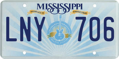 MS license plate LNY706