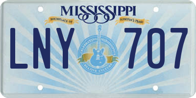 MS license plate LNY707