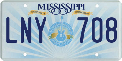 MS license plate LNY708