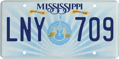 MS license plate LNY709
