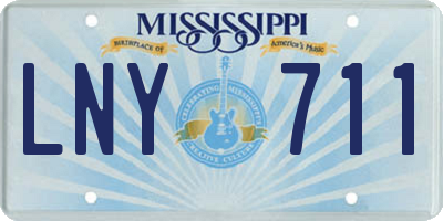 MS license plate LNY711