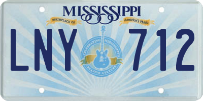 MS license plate LNY712