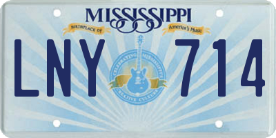 MS license plate LNY714