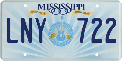 MS license plate LNY722