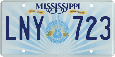 MS license plate LNY723