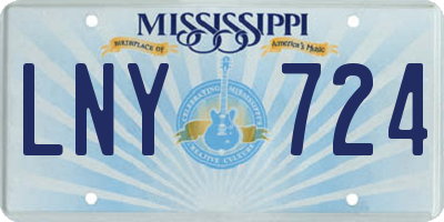 MS license plate LNY724