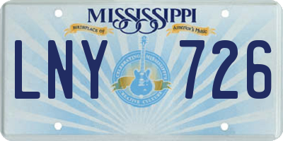 MS license plate LNY726