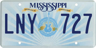 MS license plate LNY727