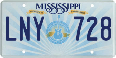 MS license plate LNY728