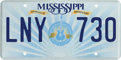 MS license plate LNY730