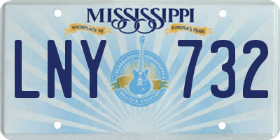MS license plate LNY732
