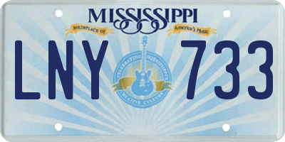 MS license plate LNY733