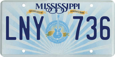 MS license plate LNY736