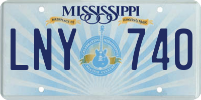 MS license plate LNY740