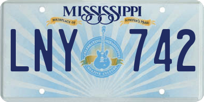 MS license plate LNY742