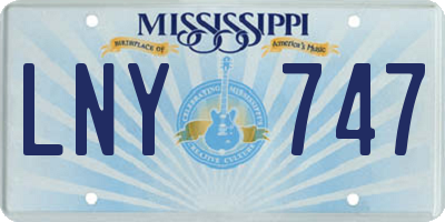 MS license plate LNY747