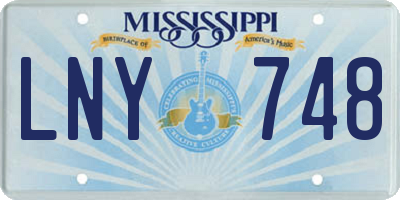 MS license plate LNY748