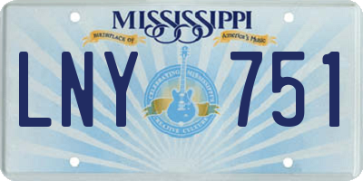MS license plate LNY751
