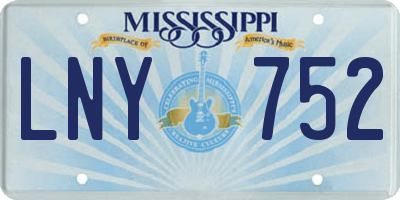 MS license plate LNY752