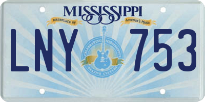 MS license plate LNY753
