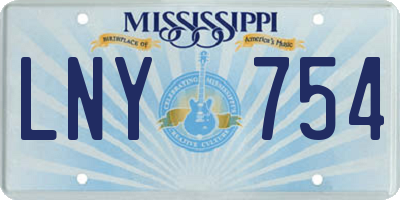 MS license plate LNY754