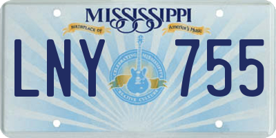 MS license plate LNY755