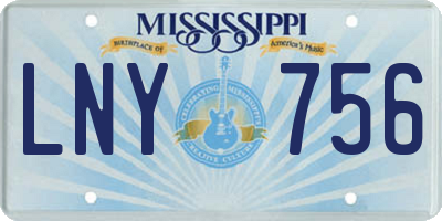 MS license plate LNY756