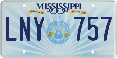 MS license plate LNY757