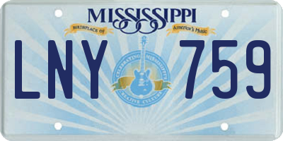MS license plate LNY759