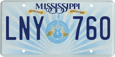 MS license plate LNY760