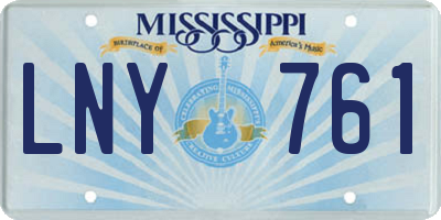 MS license plate LNY761