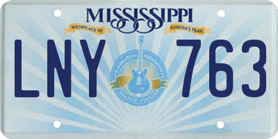 MS license plate LNY763