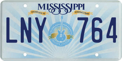 MS license plate LNY764