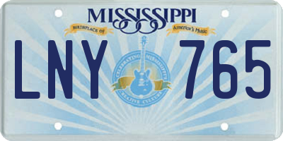 MS license plate LNY765