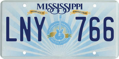 MS license plate LNY766