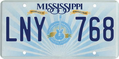 MS license plate LNY768