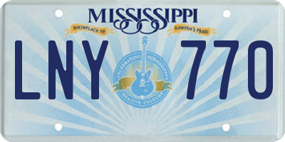 MS license plate LNY770