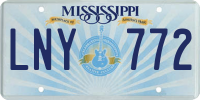 MS license plate LNY772