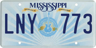 MS license plate LNY773