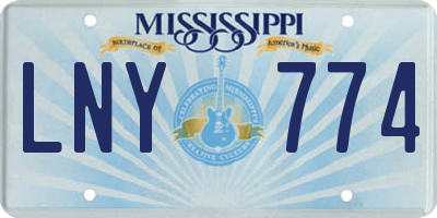 MS license plate LNY774