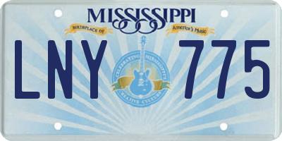 MS license plate LNY775