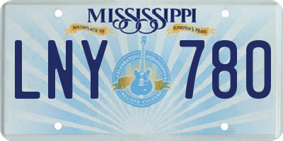 MS license plate LNY780