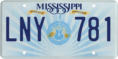 MS license plate LNY781