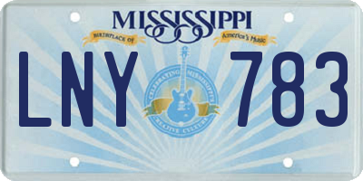 MS license plate LNY783