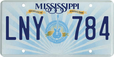 MS license plate LNY784