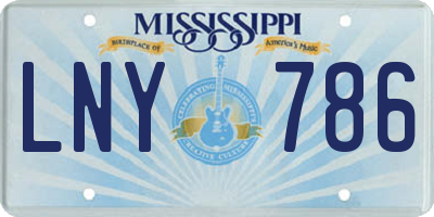 MS license plate LNY786