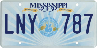 MS license plate LNY787