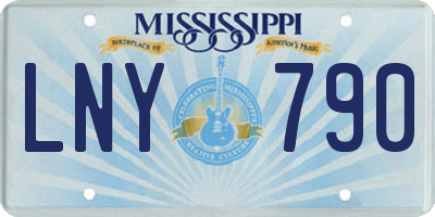 MS license plate LNY790