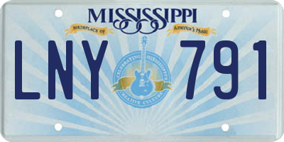 MS license plate LNY791