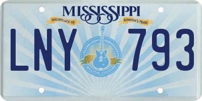 MS license plate LNY793